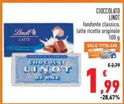 Conad Cioccolato Lindt offerta