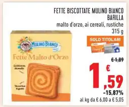 Conad Fette Biscottate Mulino Bianco Barilla offerta