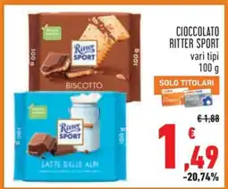 Conad Cioccolato Ritter Sport offerta
