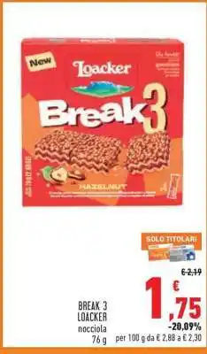 Conad BREAK 3 LOACKER nocciola offerta