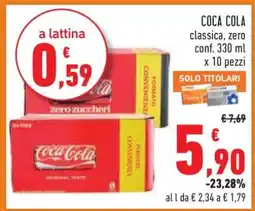 Conad Coca Cola classica, zero offerta