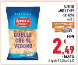 Conad PATATINE AMICA CHIPS classiche 400 g offerta