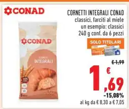 Conad CORNETTI INTEGRALI CONAD offerta