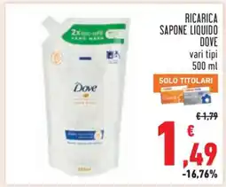 Conad RICARICA SAPONE LIQUIDO DOVE offerta