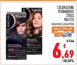 Conad COLORAZIONE PERMANENTE SYOSS PALETTE offerta
