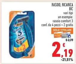 Conad RASOIO, RICARICA BIC offerta