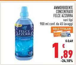 Conad Ammorbidente Concentrato Felce Azzurra offerta