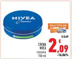 Conad CREMA NIVEA classica 150 ml offerta