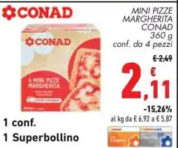 Conad MINI PIZZE MARGHERITA CONAD offerta