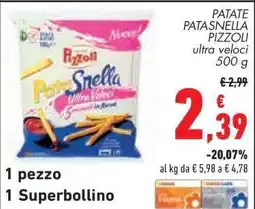 Conad PATATE PATASNELLA PIZZOLI ultra veloci 500 g offerta