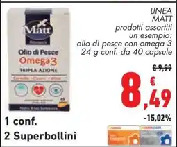 Conad LINEA MATT Olio di pesce con omega 3 offerta