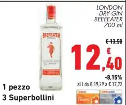 Conad LONDON DRY GIN BEEFEATER 700 ml offerta