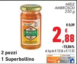 Conad MIELE AMBROSOLI 250 g offerta