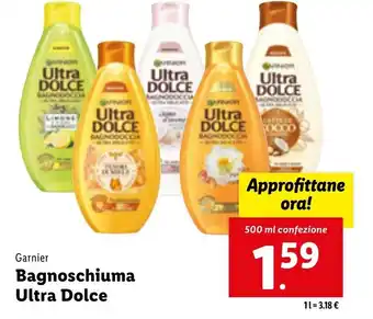 Lidl Garnier Bagnoschiuma Ultra Dolce 500ml offerta