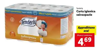 Lidl Tenderly Carta Igienica salvaspazio 20 pezzi offerta