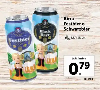 Lidl Birra Festbier o Schwarzbier 0,5l offerta