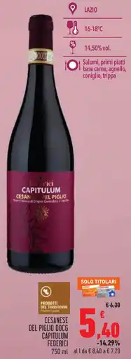 Conad Cesane del Piglio DOCG Capitulum Federici offerta