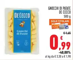 Conad Gnocchi di Patate De Cecco offerta