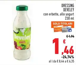 Conad Dressing Develey con erbette, allo yogurt offerta