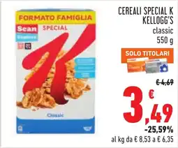 Conad Cereali Special K Kellogg's classic offerta