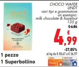 Conad Choco wafer Lindt offerta