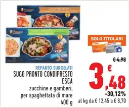 Conad Sugo pronto condipresto Esca zucchine e gamberi offerta