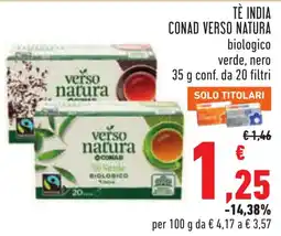 Conad Tè India verso natura biologico offerta