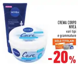 Conad Crema corpo Nivea Care offerta