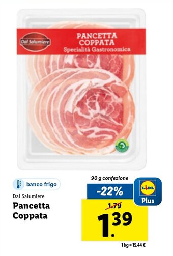 Lidl Dal Salumiere Pancetta Coppata 90g offerta