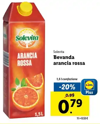 Lidl Solevita Bevanda arancia rossa 1,5l offerta