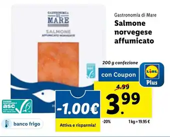 Lidl Gastronomia di Mare Salmone norvegese affumicato 200g offerta