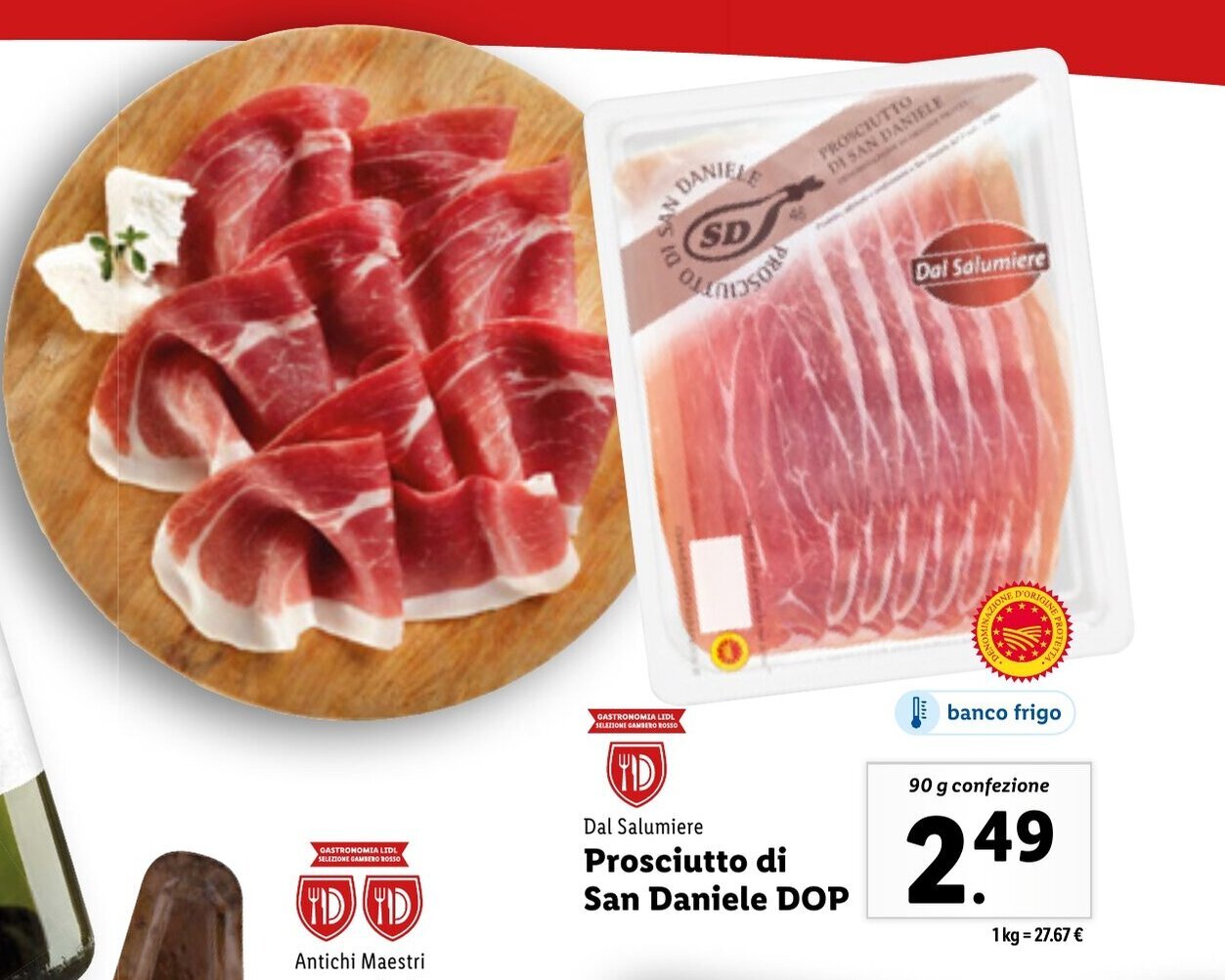 Dal Salumiere Prosciutto di San Daniele DOP 90g offerta di Lidl