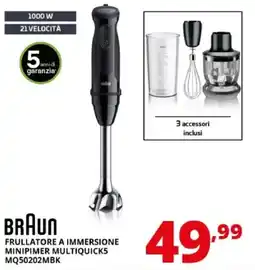 Comet Braun frullatore a immersione mini pimer multiquicks5 offerta