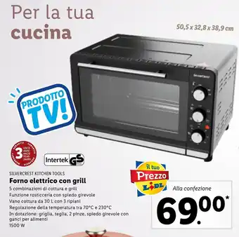 Lidl Silvercrest Kitchen Tools Forno elettrico con grill offerta