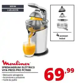 Comet Moulinex Spremiagrumi Elettrico Vita Press Pro PC700D offerta