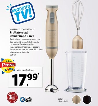 Lidl Silvercrest Kitchen Tools Frullatore ad immersione 3 in 1 offerta