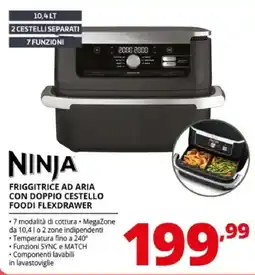 Comet Ninja friggitrice ad aria con doppio cestello foodi flexdrawer offerta