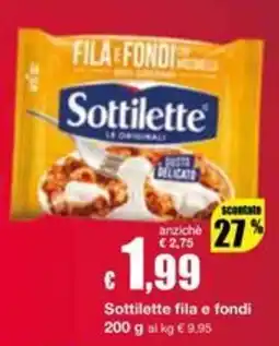 Sì con te Supermercati Sottilette fila e fondi offerta
