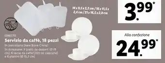 Lidl Ernesto Servizio da caffè, 18 pezzi offerta