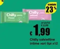 Sì con te Supermercati Chilly salviettine intime offerta