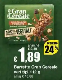 Sì con te Supermercati Barrette Gran Cereale offerta