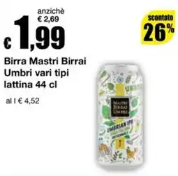 Sì con te Supermercati Birra Mastri Birrai Umbri vari tipi offerta