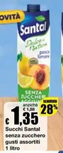 Sì con te Supermercati Succhi Santal senza zucchero gusti assortiti offerta