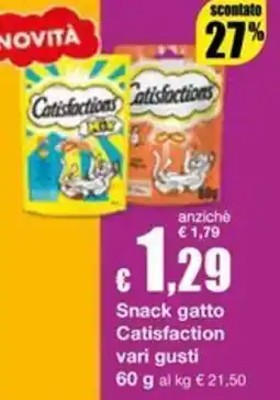 Sì con te Supermercati Snack gatto Catisfaction offerta