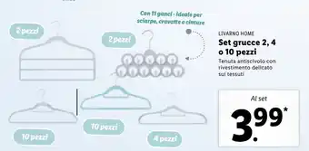 Lidl Livarno Home Set grucce 2,4 o 10 pezzi offerta
