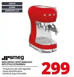 Comet SmeG macchina caffè manuale 50's style offerta