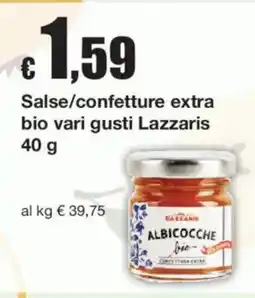 Sì con te Salse/confettura extra bio Lazzaris offerta