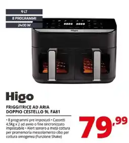 Comet Higo friggitrice ad aria doppio cestello 9l offerta