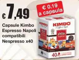 Sì con te Capsule Kimbo Espresso Napoli compatibili Nespresso offerta
