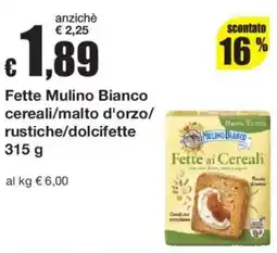 Sì con te Fette Mulino Bianco Cereali offerta